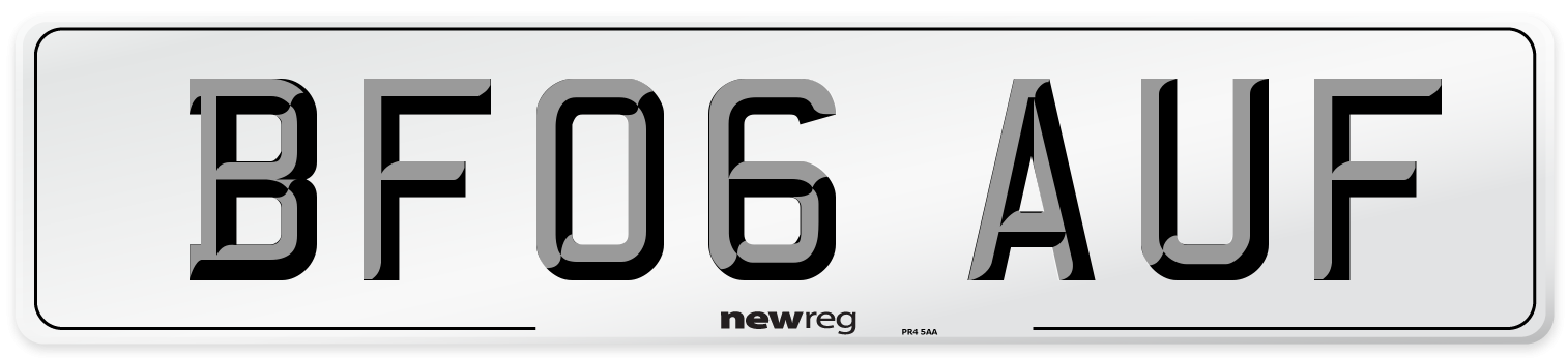 BF06 AUF Number Plate from New Reg